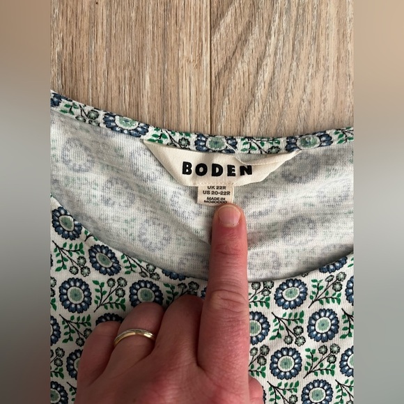 Boden Women’s Zoe Agean Blue Green Floral Jersey Dress - Size 20 - Picture 4 of 7